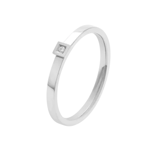 Bague Solitaire Alchimie carré diamant en or