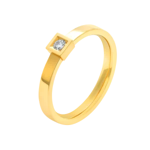 Bague Solitaire Alchimie carré en or diamant 0,07 ct
