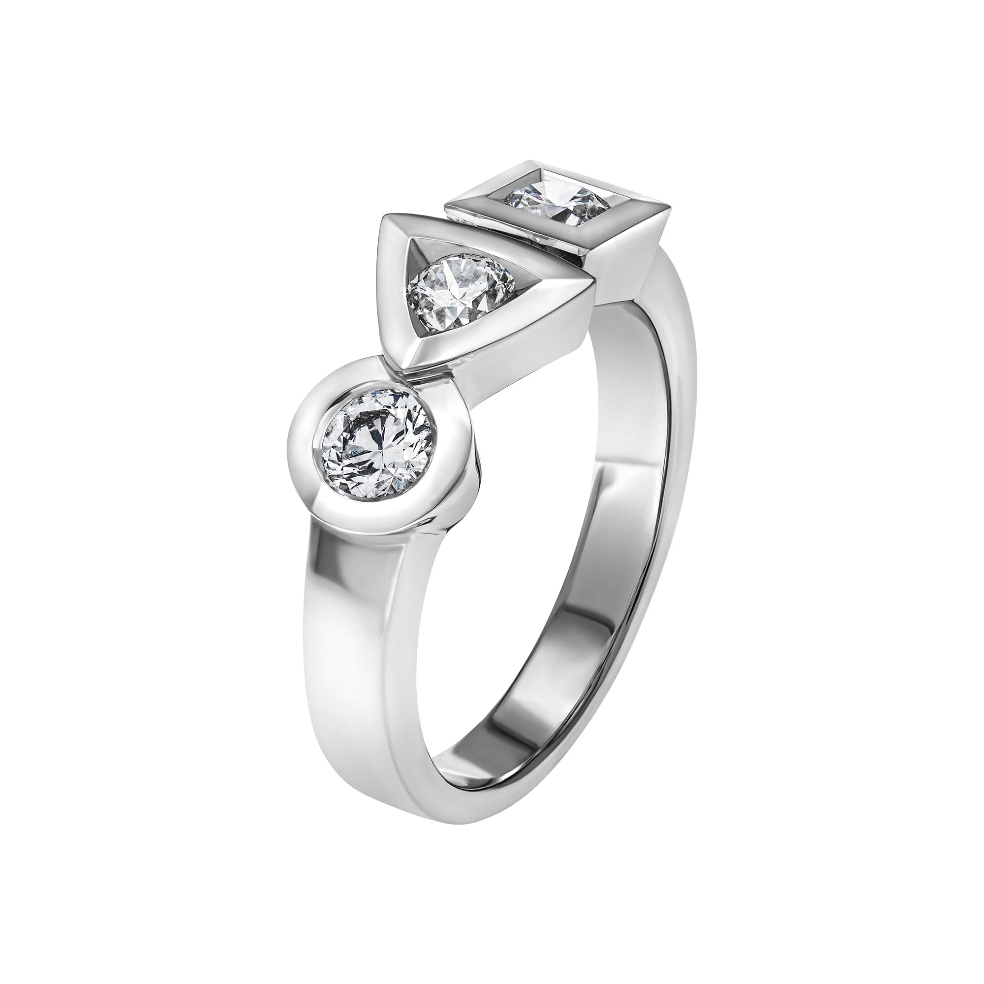 Bague Trilogie Sens 0,65 carat Tournaire or et diamants