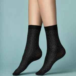 Chaussettes noir à petit pois - PEPE BIANCO 40 Den - Fiore
