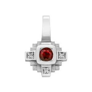 Pendentif Esther Saphir rouge 3 mm et diamants