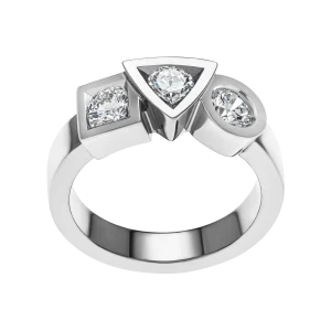 BAGUE ALCHIMIE TRILOGIE 0,90 CARAT TOURNAIRE OR ET DIAMANTS