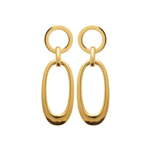 Boucles d'oreilles pendantes en acier doré