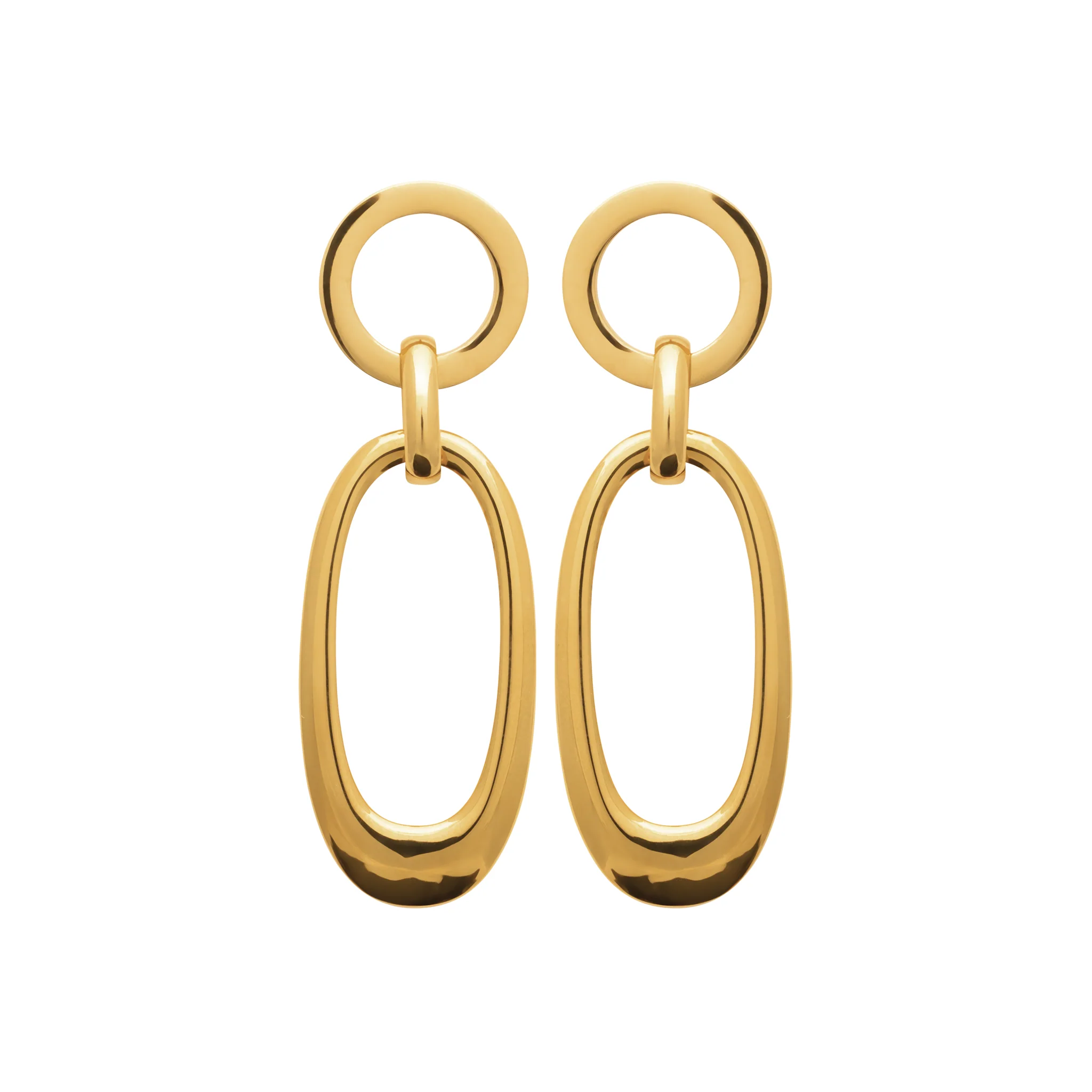 Boucles d'oreilles pendantes en acier doré