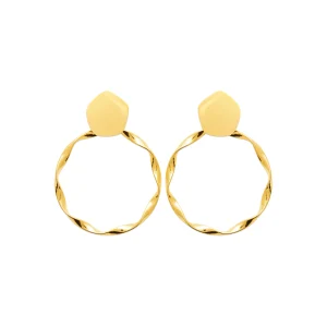 Boucles d’oreilles dorées torsadées – en acier inoxydable