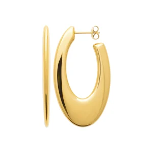 Boucles d’oreilles ovales dorées en acier doré
