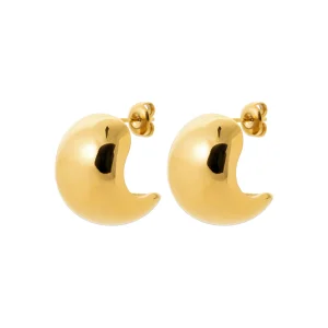 Boucles d’oreilles bombées dorées – acier doré