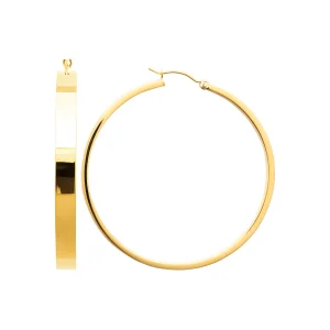 Boucles d’oreilles créoles larges dorées – bijou intemporel et élégant