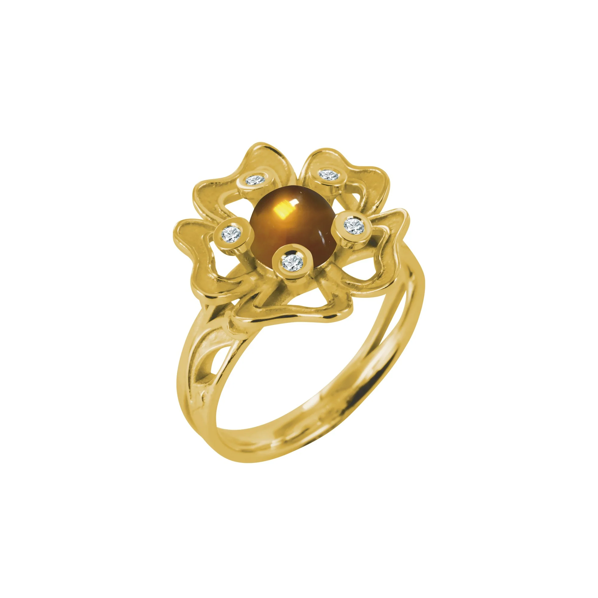 Bague Pensée Sauvage citrine M – Image 2