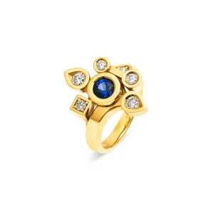 Bague Daisy large saphir et diamants
