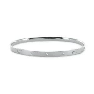 Bracelet Jonc Souvenir en or et diamants 3 mm