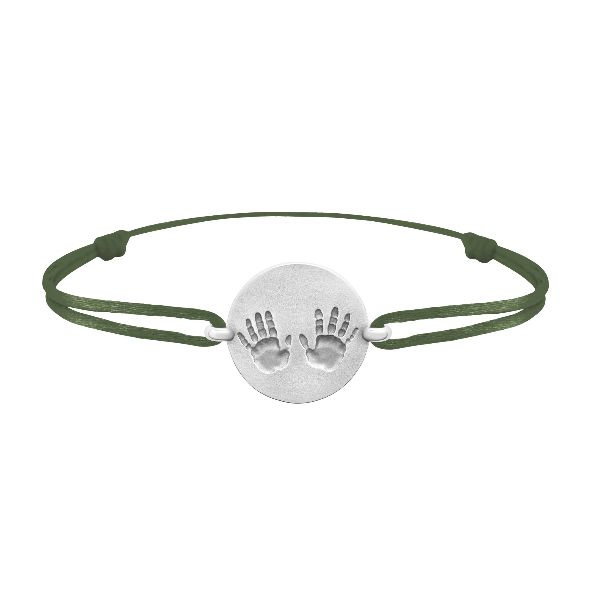 Bracelet lien empreintes mains en argent – Image 5