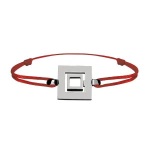 Bracelet Lien Signe Labyrinthe Carré Tout Or