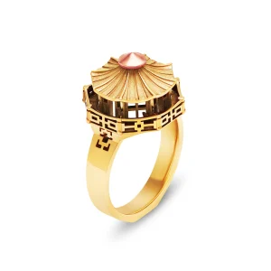 Bague architecture Pagode Chinoise en or Tournaire