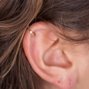 Bague d'oreille Ear cuff petit zircon plaqué or