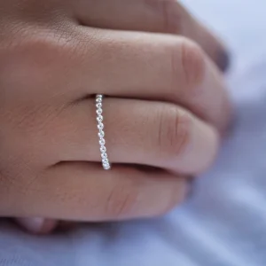Bague petites boules en argent véritable