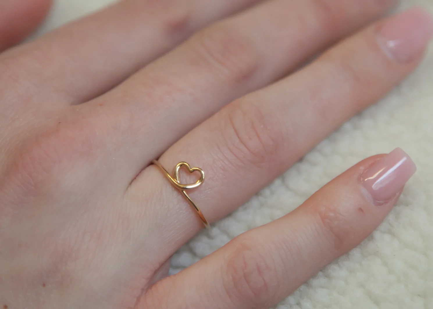 Bague petit coeur plaqué or – Image 3