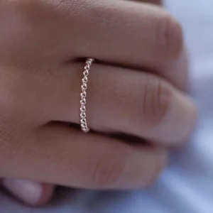 Bague petites boules plaqué or rose