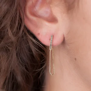 Boucles d'oreilles chaîne plaqué or