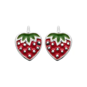 Boucles d'oreilles fraises en argent