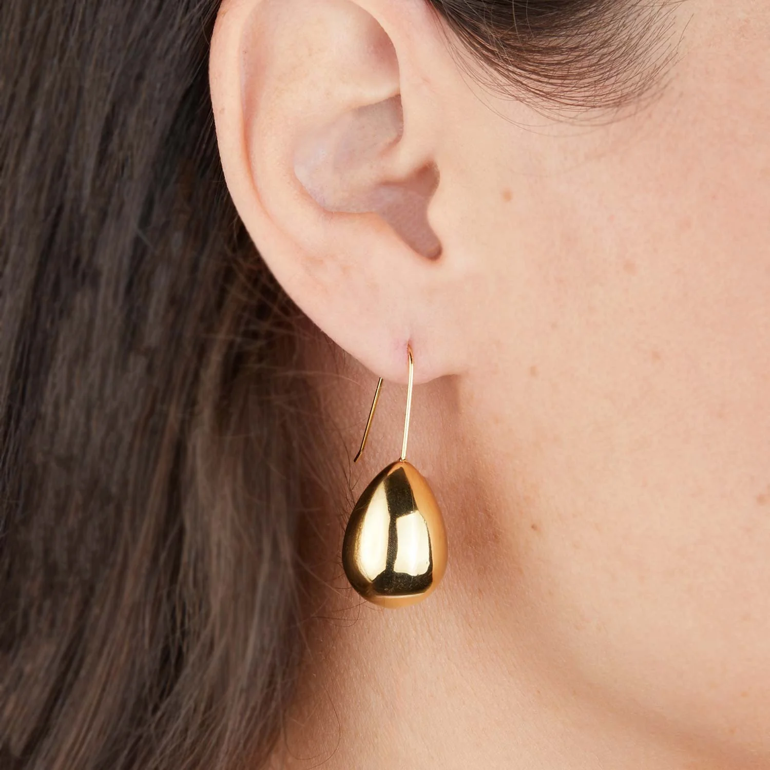 Boucles d’oreilles goutte dorée – en acier inoxydable – Image 2