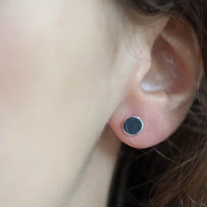 Boucles d'oreilles pastille en argent