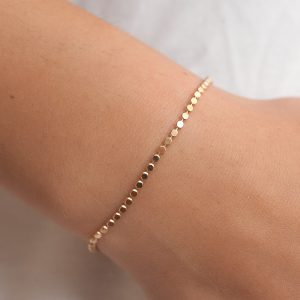 Bracelet mini pastilles plaqué or