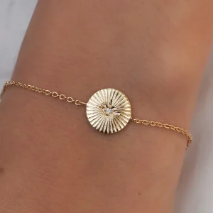 Bracelet soleil étoile du nord plaqué or