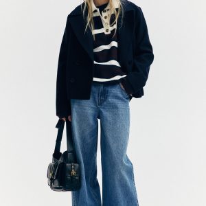 caban bleu marine femme