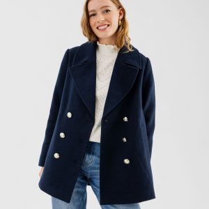 caban bleu marine femme