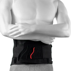 Ceinture lombaire respirable à compression ajustable et baleines de maintien homme 26 cm