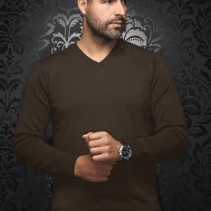 CHANDAIL EN LAINE MÉRINOS |  SAXONY, brown