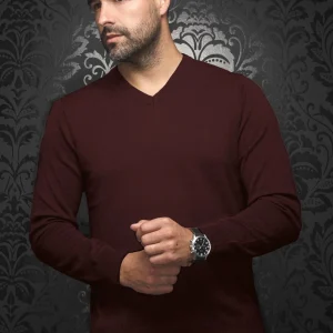 CHANDAIL EN LAINE MÉRINOS |  SAXONY, burgundy