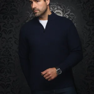 CHANDAIL EN LAINE MÉRINOS |  VOGAR, navy