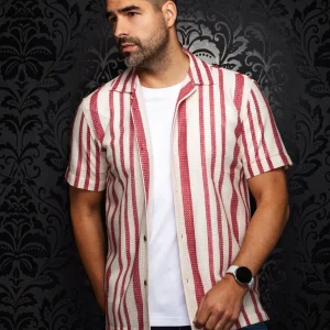 CHEMISE MANCHES COURTES COL OUVERT | RAJ-T, Stone Cabermet