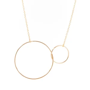 Collier 2 anneaux entrelacés plaqué or