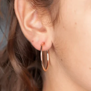 Boucles d'oreilles créoles clips pour oreilles non percées Plaqué or rose