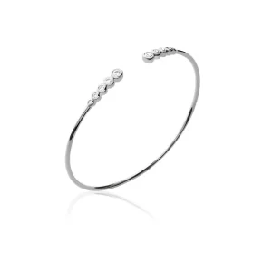 Jonc serti de zircons en argent