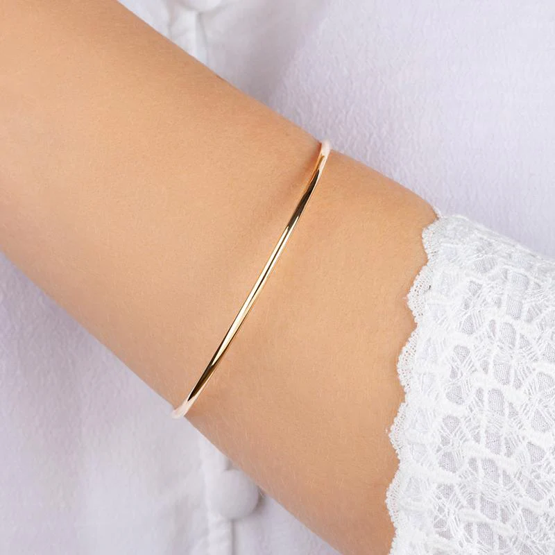Bracelet jonc simple plaqué or – Image 5