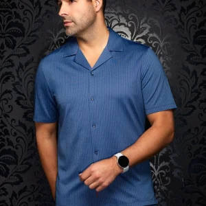 Manches Courtes Flat Collar | DRYSCAPE, Navy