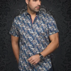 Manches Courtes | MORRIS, Navy Tobacco