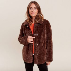 manteau marron femme