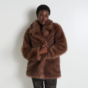 manteau marron femme