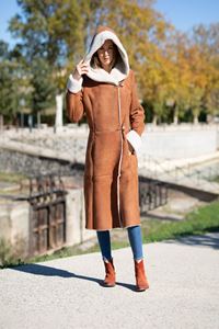 manteau peau lainée femme