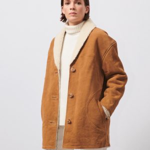 manteau peau lainée femme