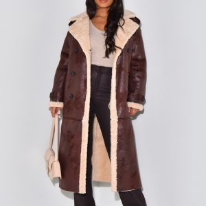 manteau peau lainée femme