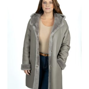 manteau peau lainée femme