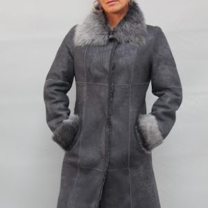 manteau peau lainée femme