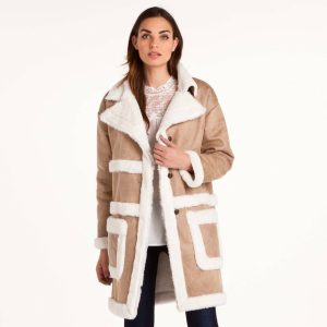 manteau peau lainée femme