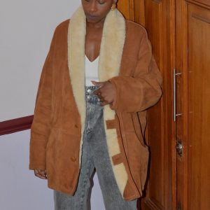 manteau peau lainée femme